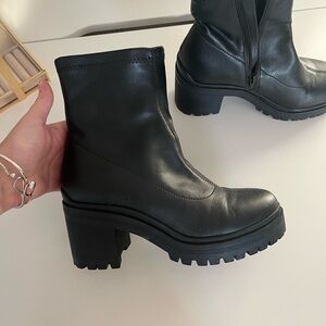Black Chunky Heel Steve Madden Boots